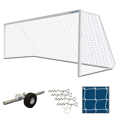 Soccer Goal - Classic Official Square Goal Package (8 ft.H x 24 ft.W x 4 ft.B x 10 ft.D) - NFHS, NCAA, FIFA Compliant